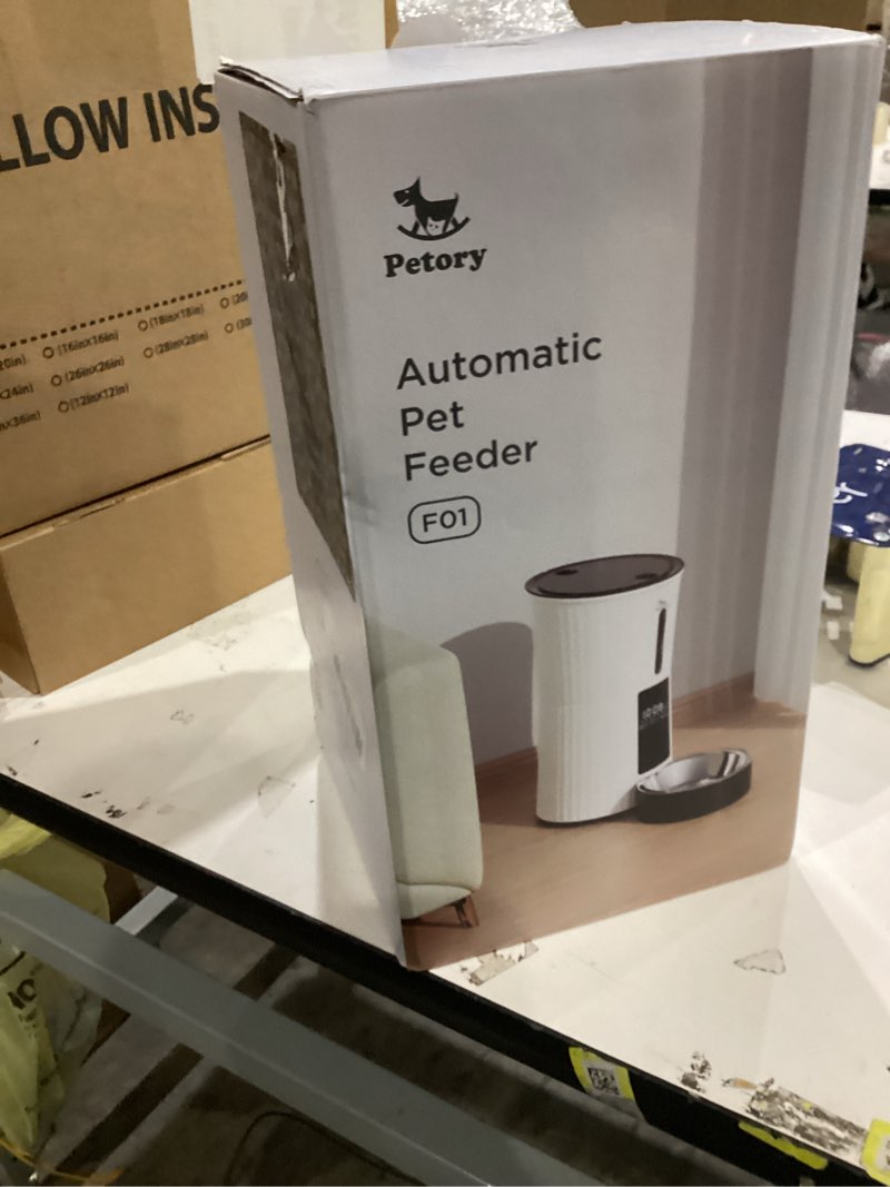 Condition photo showing New/Like New for Petory Timed Automatic Cat Feeders - 4L Programable Dry Food Dispenser for Cats and Small Medium Dogs 6 Meals with Desiccant Bag Dual Power Supply 10S Voice Recorder White Regular Version