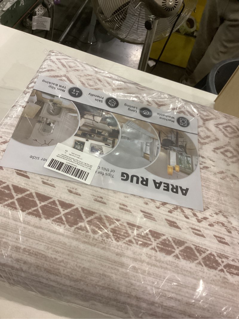 Condition photo showing New/Like New for 8x10 Pink Area Rugs for Living Room Machine Washable Rug Distressed Girls Nursery Rug Indoor Carpet Neutral Moroccan Boho Ultra Soft Area Rug for Bedroom Dining Room Playroom Office Pink 8' x 10' (Rectangular)