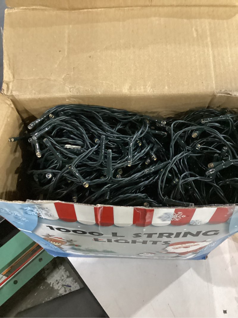 Condition photo showing Good Condition for (not tested)dazzle bright outdoor christmas string lights, 1000 led 328 ft plug in fairy light with remote control 8 modes & timer, waterproof decoration for home garden yard xmas wedding, warm white warm white 1000 led