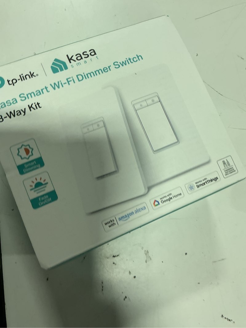 Condition photo showing New/Like New for kasa smart 3 way dimmer switch kit, dimmable light switch compatible with alexa, google assistant and smartthings, neutral wire needed, 2.4ghz, etl certified, no hub required, white (ks230 kit v2) 3-way dimmer 2 switch kit