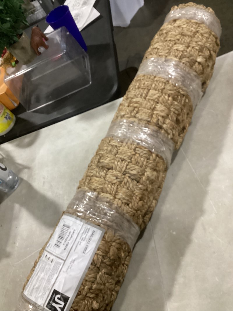 Condition photo showing Good Condition for jonathan y estera hand woven boucle chunky jute natural indoor area rug, 3x5, bohemian, transitional, easy-cleaning for living room, bedroom, kitchen, pet friendly, non-shedding (nfr102a-3) natural 3' x 5' (rectangular)