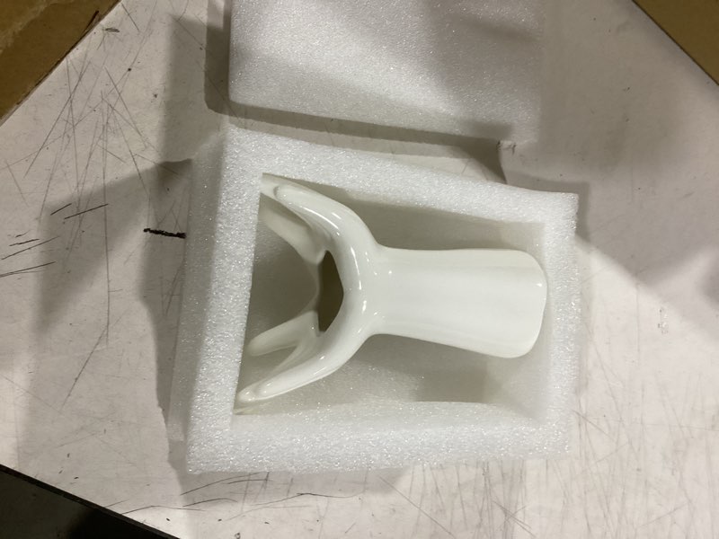 Condition photo showing Good Condition for white ceramic hand vase, arm bud flower vase cute unique boho minimalism female form body aesthetic decorative modern nordic style for home living room office decor (medium) d(medium)