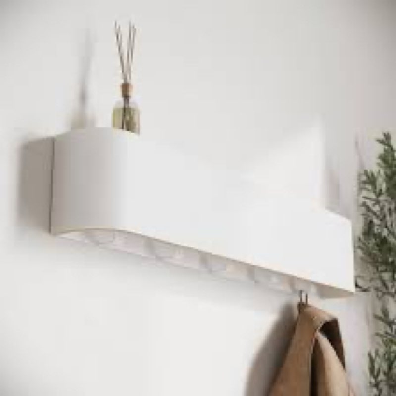 Kazai. Coat Rack Wall Mount 'Kian' | Modern Coat Rack with Hidden Hooks and Shelf | Designer Metal W