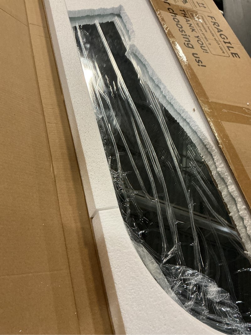 Condition photo showing Good Condition for Hasipu Door Mirror Full Length - 51"x 16" Full Body Wall Mirror Arched Floor Mirror Over The Door Mirror Full Length Hanging Mirror for Bedroom, Living Room, Closet (White White 51" x 16"