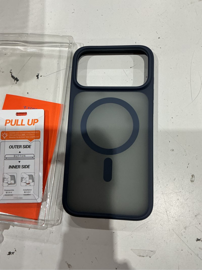 Condition photo showing Good Condition for torras stronger magnetic & shockproof for iphone 17 pro max case, fit for magsafe, mil-grade drop protection, camera control, diy button, slim for iphone 17 pro max phone case translucent deep blue