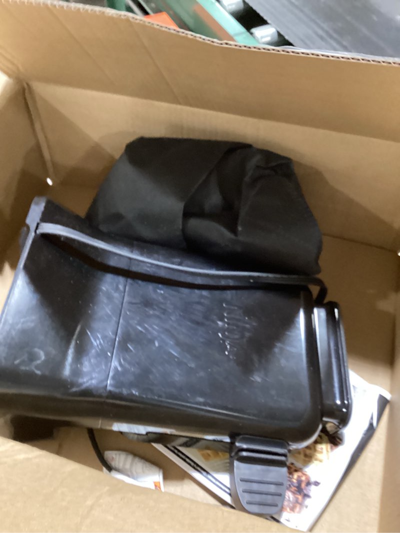 Condition photo showing New/Like New for Ninja BW1001 NeverStick PRO Belgian Waffle Maker, Vertical Design, 5 Shade Settings, with Precision-Pour Cup & Chef-curated Recipe Guide, Black & Silver