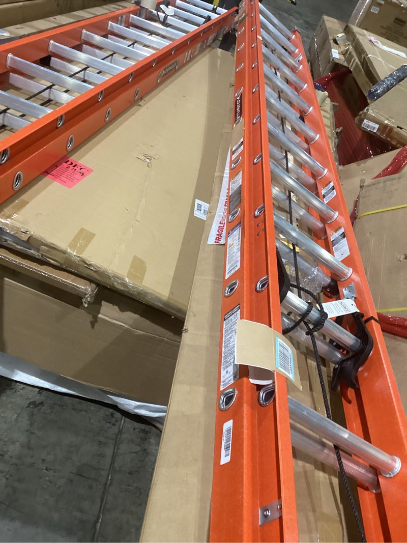 Condition photo showing Good Condition for louisville ladder 24-foot fiberglass extension ladder, 300-pound load capacity, type ia, fe3224 24 ft