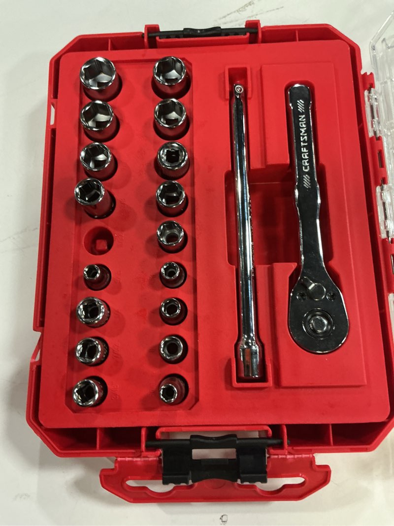 Condition photo showing As Is for CRAFTSMAN Mechanics Tool Set, 1/4 Inch Drive, 20 Piece (CMMT12108) NEW 20 Piece Set