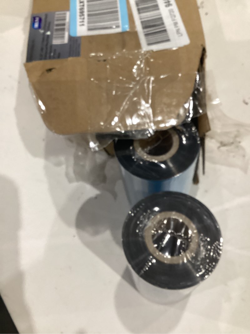 Condition photo showing Good Condition for (10 rolls) 4.33'' x 984' premium resin enhanced wax ribbon, 110mm x 300m black thermal transfer ribbon, barcode thermal label printer ribbon, cso-ink outside, 1'' core for zebra, tsc, godex, citizen 4.33''x984'?10 rolls