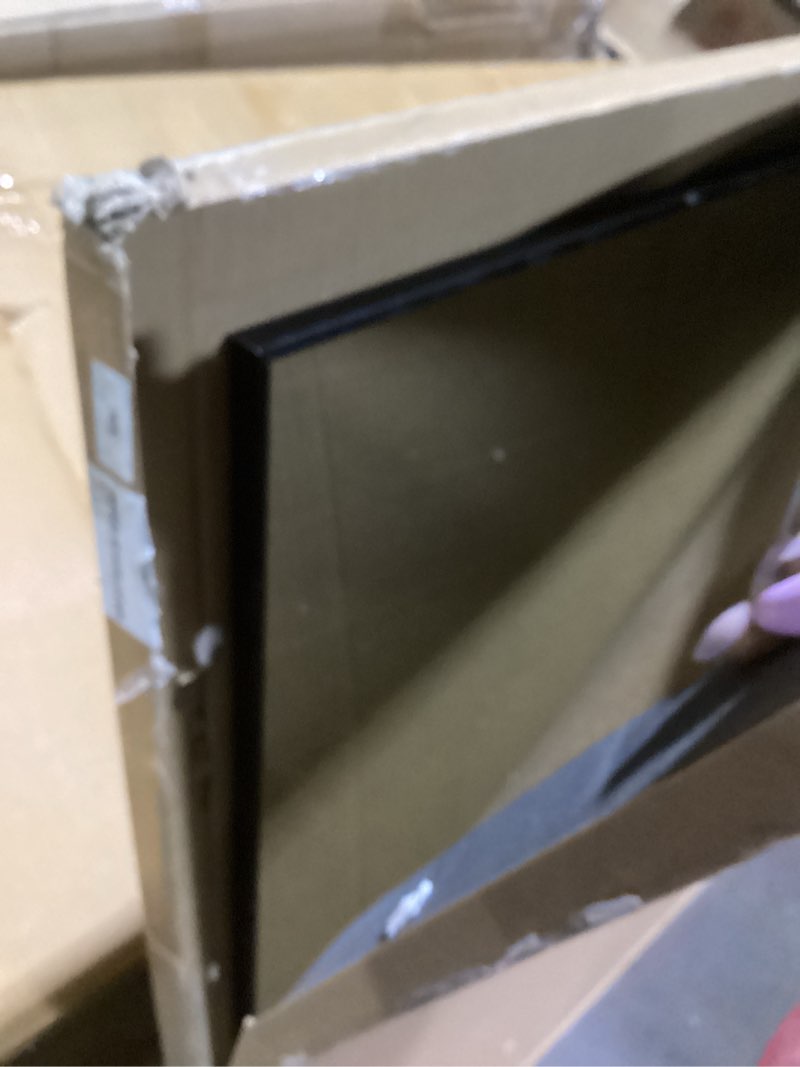 Condition photo showing As Is for melomoir 82"x44" oversized floor mirror freestanding, oversized mirror full length for bedroom living room dressing room gym yoga hair salon, black mirror full length with shatterproof tempered glass black-rect 82"l x 44"w