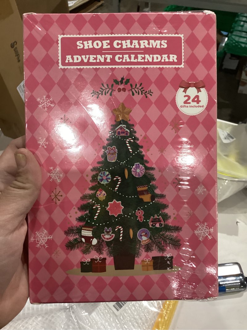 Condition photo showing New/Like New for Christmas Advent Calendar 2025 Festive Shoe Charms for Kids Adults, Cute Holiday Shoes Accessories, Fun 24 Days Christmas Countdown Gift for Boys Grils