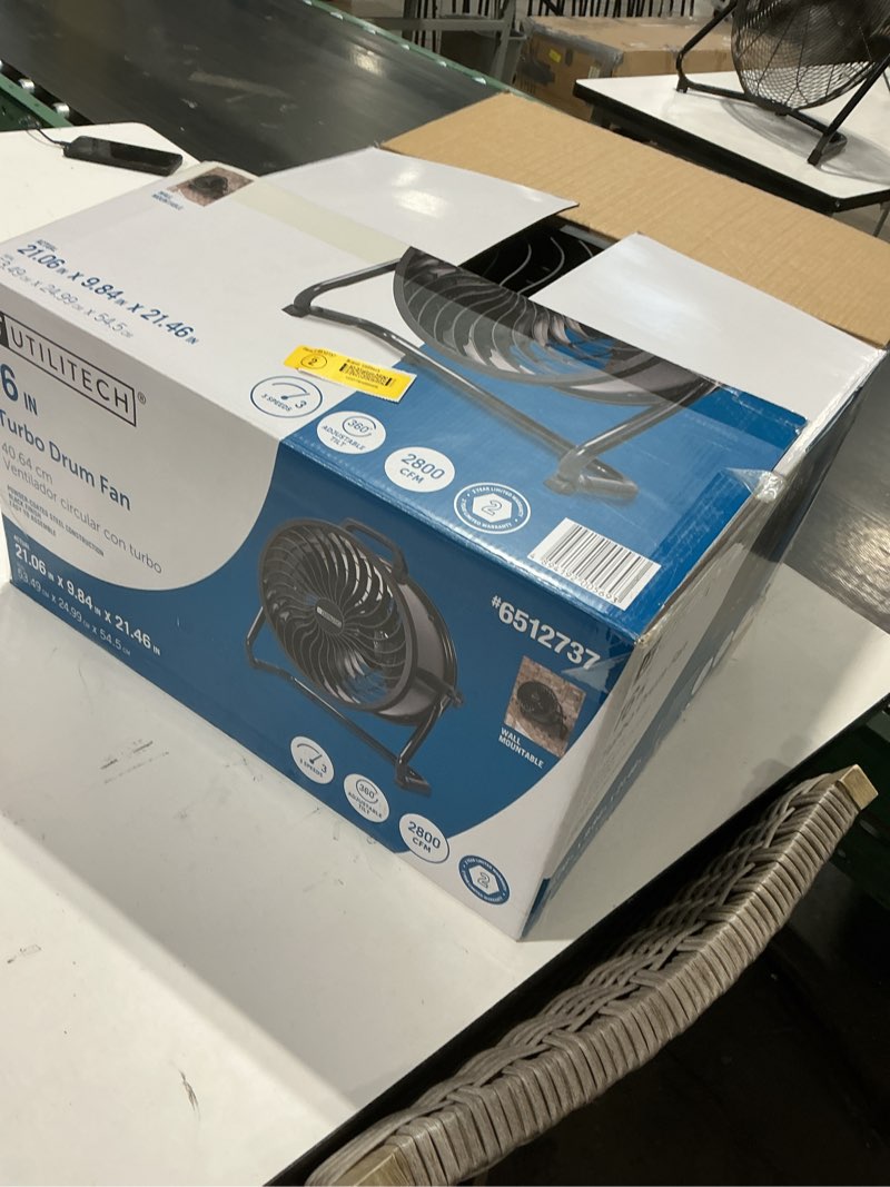 Condition photo showing Good Condition for utilitech 16-inches 120 -volt 3 -speed high velocity indoor black floor fan