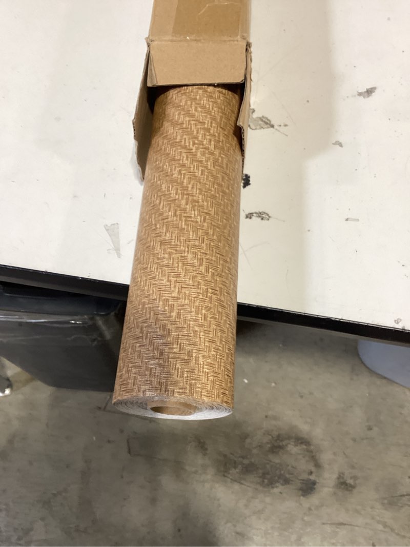 Condition photo showing Good Condition for haimin fabric wallpaper textured contact paper (24in x 393in) grasscloth peel and stick faux linen wall paper self adhesive vinyl wallpaper (tan)