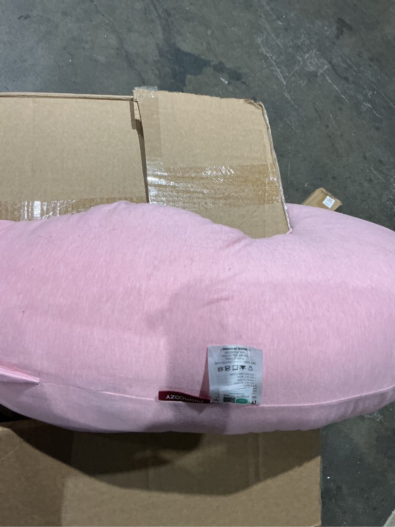 Condition photo showing As Is for momcozy pregnancy pillows for sleeping, u shaped full body maternity pillow with removable cover - support for back, legs, belly, hips for pregnant women, 57 inch pregnancy pillow, cotton pink | removable jersy cover, support for back, legs, belly, hips for pregnant women, side sleeper, 57 inch, pink visit the momcozy store