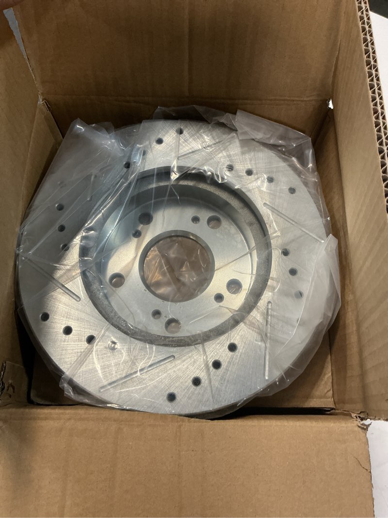 Condition photo showing New/Like New for power stop jbr962xl power stop extreme performance drilled and slotted brake rotors front left power stop extreme performance drilled and slotted brake rotors