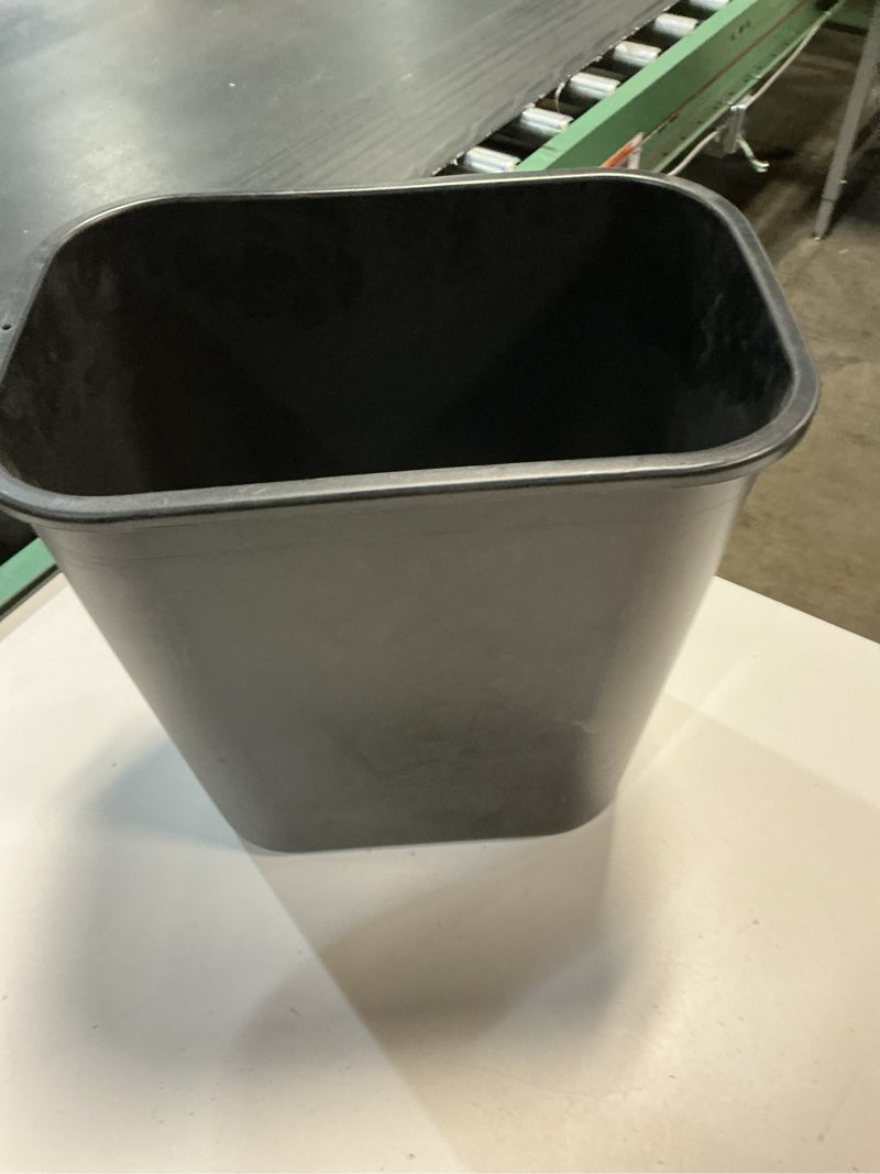 Condition photo showing Good Condition for rubbermaid commercial products resin wastebasket/trash can, 7-gallon/28-quart, black, plastic, for bedroom/bathroom/office, fits under desk/sink/cabinet 7 gallons black 1