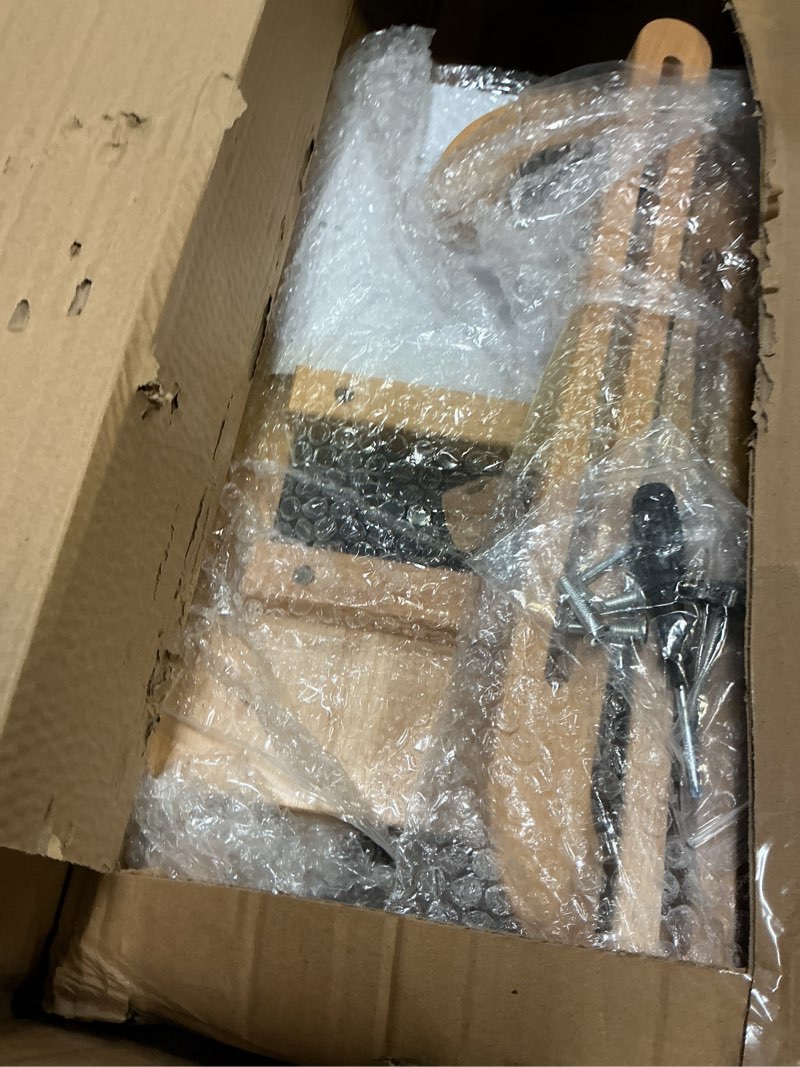 Condition photo showing As Is for Surfboard Stand Rack, Adjustable Vertical Surf Board Rack with Floor-Standing Design, Storage & Display for Shortboard and Longboard, Beech Wood, Wood Color