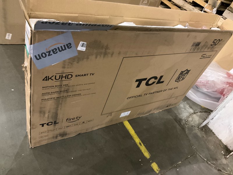 Condition photo showing As Is for TCL 50-Inch Class S5 UHD 4K LED Smart TV with Fire TV (50S551F, 2024 Model), Dolby Vision, HDR PRO+, Dolby Atmos, Alexa Built-in with Voice Remote, Apple AirPlay 2 Compatibility, Streaming Television