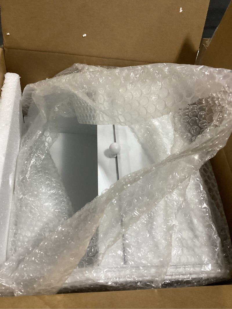 Condition photo showing Good Condition for modern metal white bread box for kitchen countertop for homemade loaf sourdough, roll top breadbox for kitchen countertop storage container bin, farmhouse stainless steel bread keeper for counters luxe white small