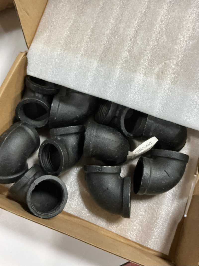 Condition photo showing As Is for 1" Black Pipe Fitting Elbow - Home Expert 10 Pack Industrial Pipe Fittings Iron Pipe Elbow for Steam
