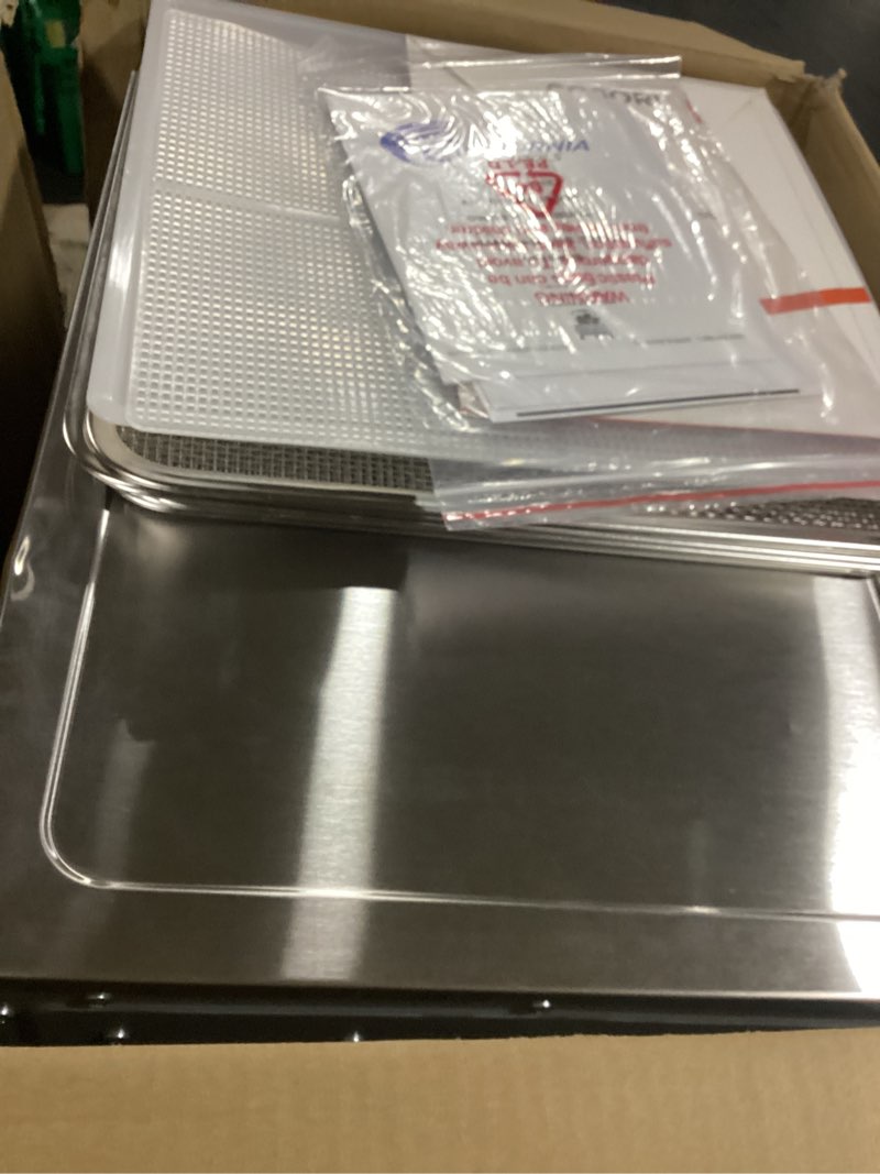 Condition photo showing As Is for cosori food dehydrator, bigger than 7 trays with large 6.5 ft² drying space, stainless steel trays, 600w faster drying, 165°f dehydrated dryer for jerky, dog treats, herbs, meat, fruit, yogurt, silver silver 6 trays (6.5ft² drying space)