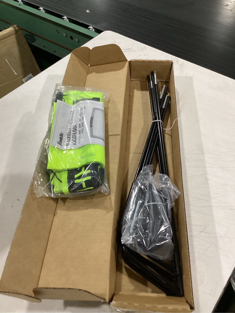 Condition photo showing Good Condition for franklin sports blackhawk soccer goal - pop up nets - foldable indoor + outdoor - 4  x 3  - yellow