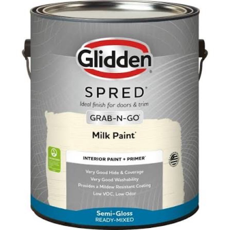 glidden spred grab-n-go milk paint / beige, flat ready mix interior paint with primer, 1 gallon 
