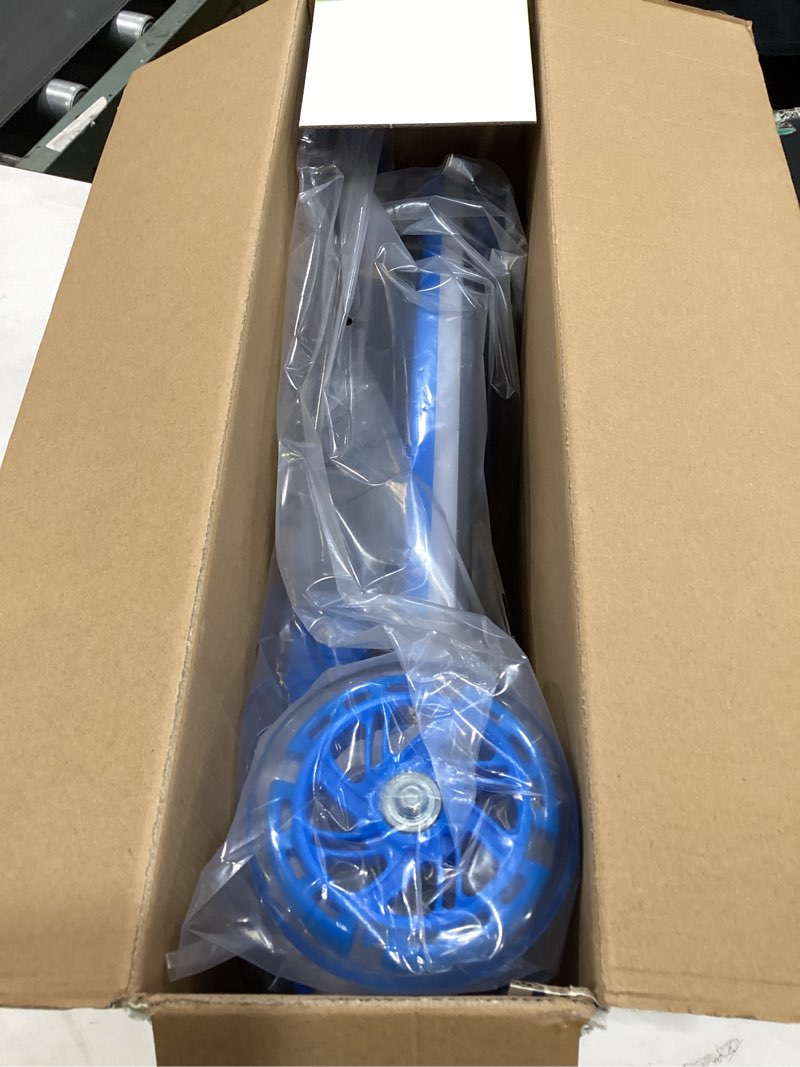 Condition photo showing Good Condition for jova ziffy light-up toddler scooters for kids 3-8, 3 wheel kids scooter for boy girl 110lbs, 20 dynamic led lights, 4 adjustable height ride-on kick scooter, lean-to-steer anti-slip wide deck blue