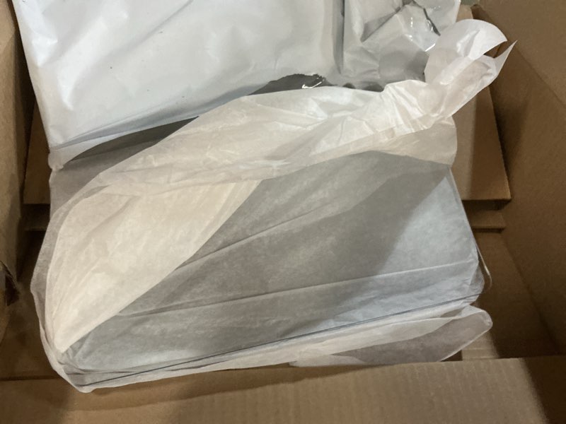 Condition photo showing New/Like New for clear placemats set of 2, usa made, 12 x 18 inch rectangle, 2mm thick ultra clear smooth vinyl, safe, for table 12 x 18 inch rectangle set of 2 crystal