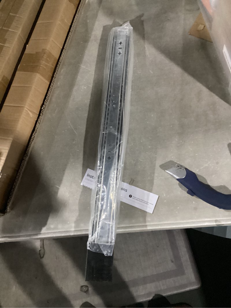 Condition photo showing Good Condition for heavy duty drawer slides full extension locking runners with lock 16-40 inch side mount silver steel ball bearing rails 500 lb load:500 lb (with lock) -w:76mm 12 inch