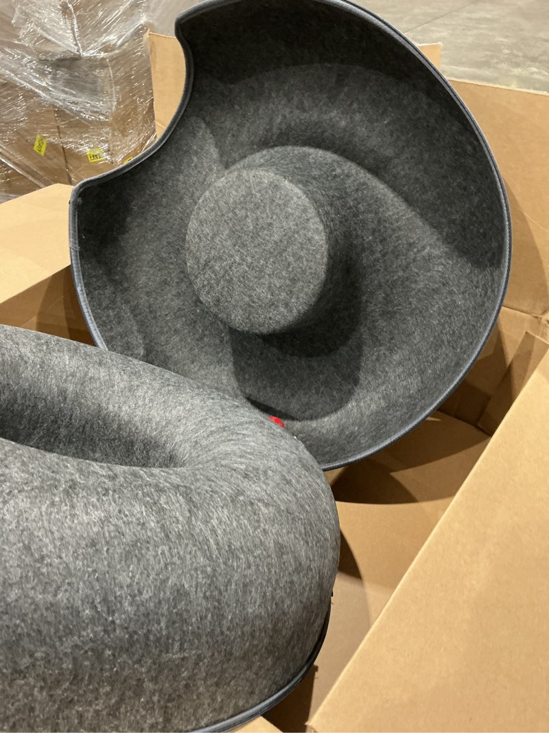 Condition photo showing As Is for cat tunnel bed - peekaboo cat cave - indoor cat donut tunnel - detachable round felt & washable interior cat hideout (20 inch)