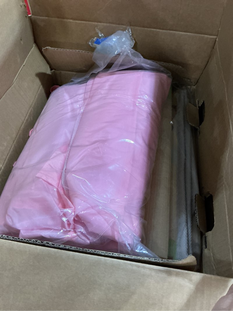 Condition photo showing As Is for pink baby playpen with mat, 50x50 inch playpen with mat waterproof for babies and toddlers play pen for girls pink playards safety gate fence active center indoor pink 50x50 inch