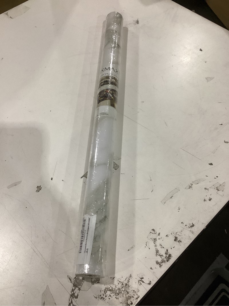 Condition photo showing New/Like New for White with Black Peel and Stick Wallpaper Marble Vinyl 24"×200" Contact Paper, Granite Self Adhesive Waterproof Glossy Modern Stripe Removable Cover for Kitchen Furniture Bedroom Countertop 24" x 200"