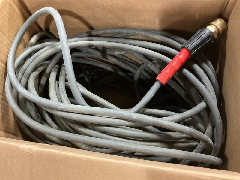 Condition photo showing As Is for YAMATIC Super Flexible Pressure Washer Hose 50FT X 1/4", Kink Resistant 3200 PSI Heavy Duty Power Washer Extension Replacement Hose With M22-14mm x 3/8" Quick Connect Kit For Gas & Electric, Grey Gray 50FT