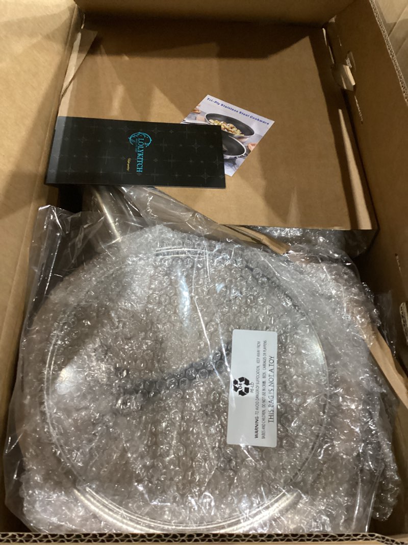 Condition photo showing Good Condition for LOLYKITCH 10 Piece Kitchen Cookware Set,Hybrid Tri-ply Stainless Steel Pots and Pans Set,Induction Cookware,Heavy Duty,Dishwasher and Oven Safe.