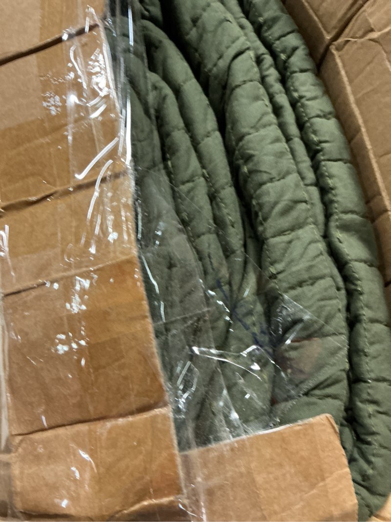 Condition photo showing Good Condition for wdcozy 100% cotton queen size quilt set - olive green box pick stitch soft lightweight bedspread, textured like linen, farmhouse country rustic coverlet, shabby chic gauze bedding, 3 pieces olive green full/queen (90"x96")