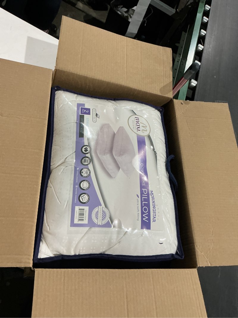 Condition photo showing New/Like New for maxi deluxe standard size bed pillow – ultra soft & comfortable – versatile for side, back & stomach sleepers – 300tc cotton top – 2 pack – (standard size pillow is 20 x 26) standard (2 pack)