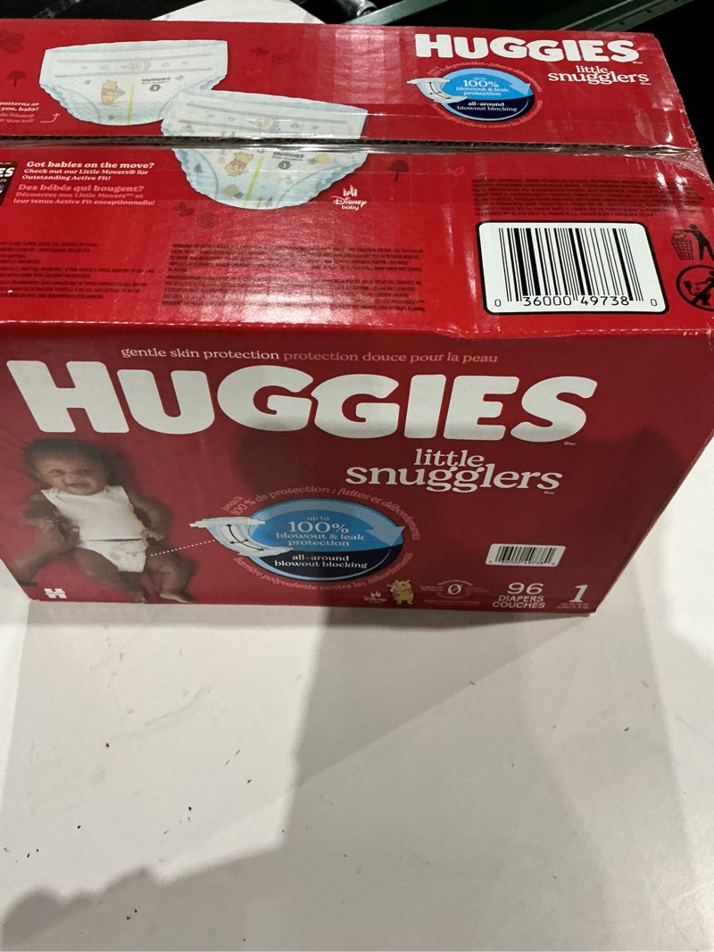 Condition photo showing New/Like New for huggies little snugglers diapers - size 1 - 96ct