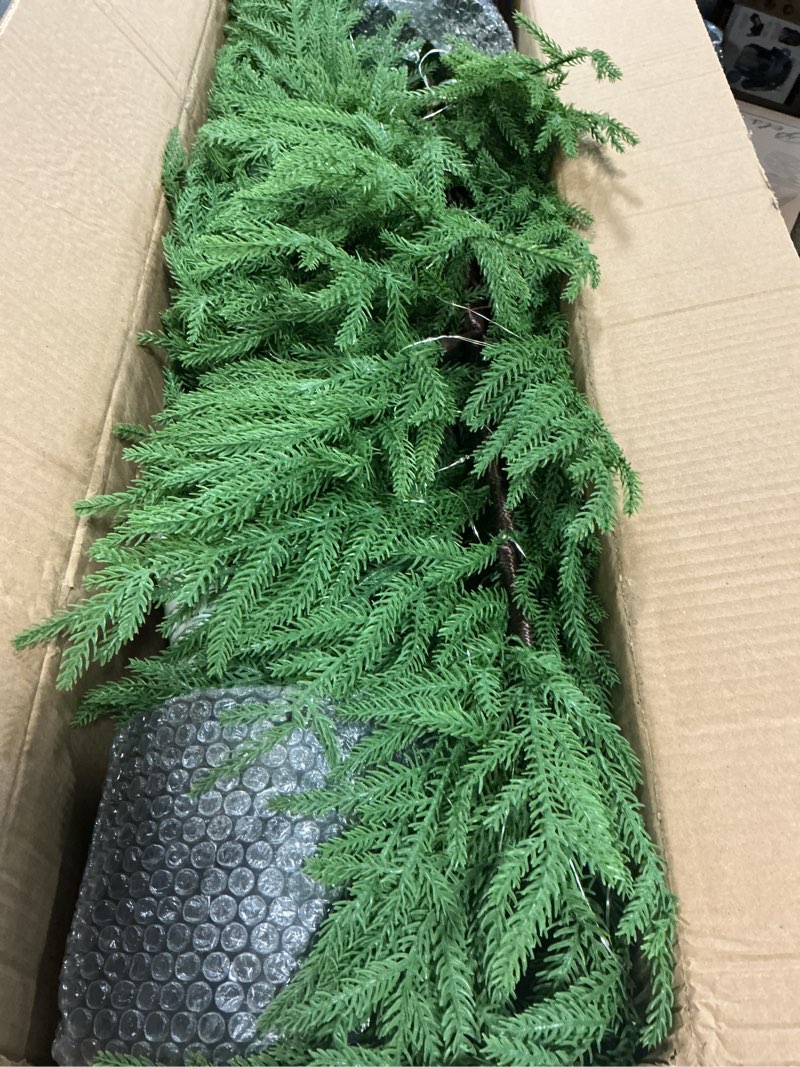 Condition photo showing Good Condition for 4FT Pre-Lit Artificial Norfolk Pine Christmas Tree – Realistic Potted Tree with 100 LED Lights & 8-Function Battery Box, Pre-Assembled Faux Holiday Décor for Indoor Use (2)