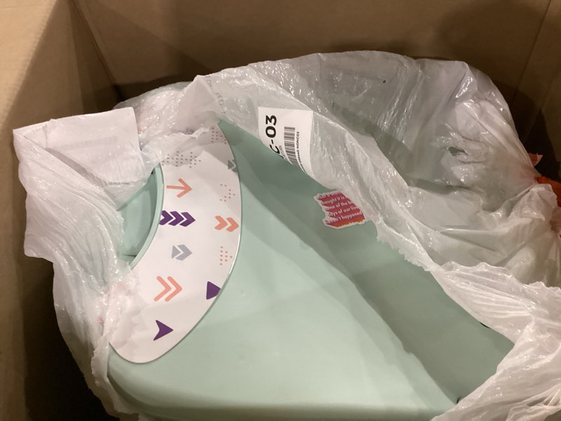 Condition photo showing As Is for hair washing station for kids children's shower seat adjustable children shampoo chair bath seat household foldable for 1 to 16 years old green