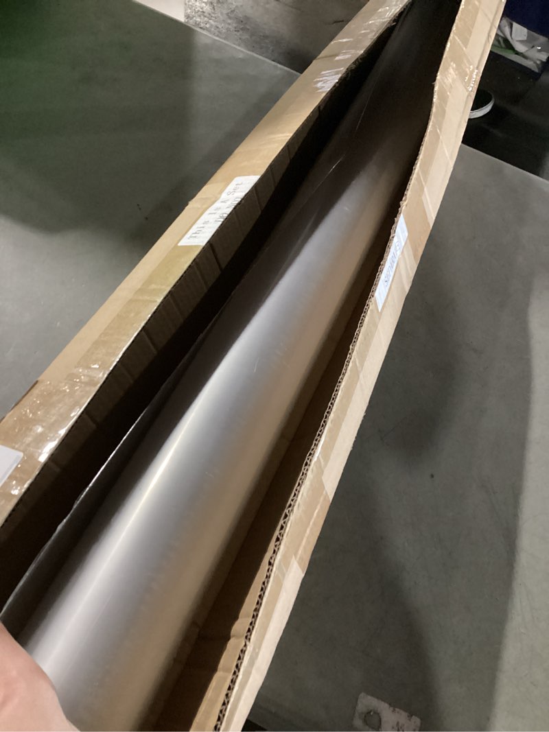 Condition photo showing As Is for 48 x 144 Inch Extra Large PET Plexiglass Sheets Roll, Transparent Clear Flexible Plastic Sheet for Craft, Picture Frames, Sign Blank, DIY Display Project, Protective Barriers 48 x 144 inch 0.8mm