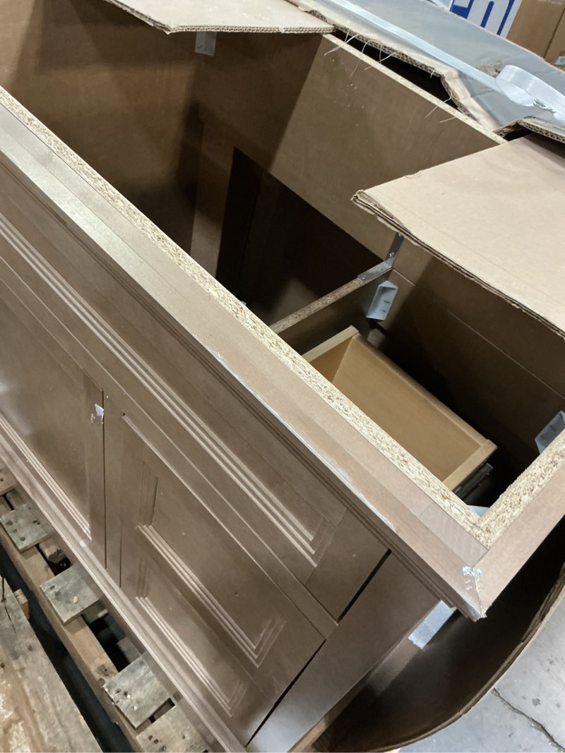 Condition photo showing Good Condition for style selections merrill 36-in sand bathroom vanity base cabinet without top