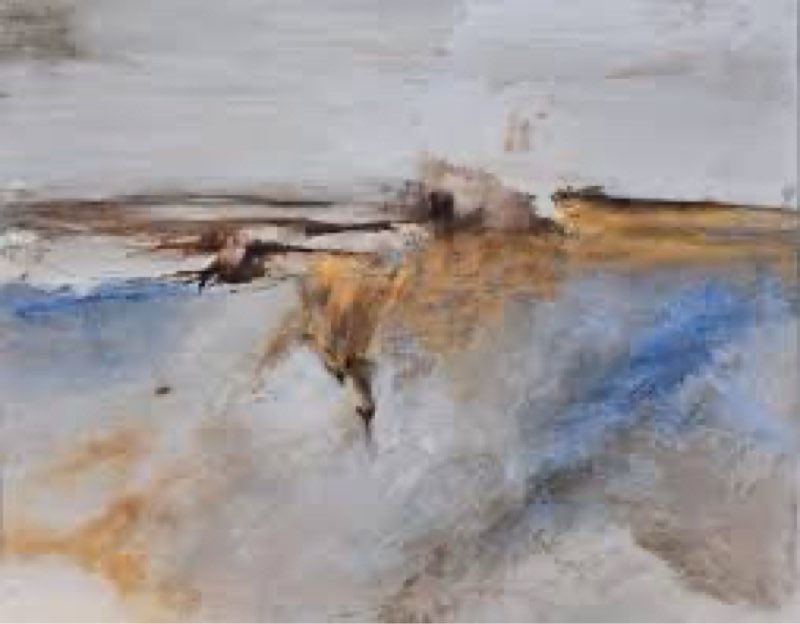 Minimal Landscape Elegant Blue Brown Abstract