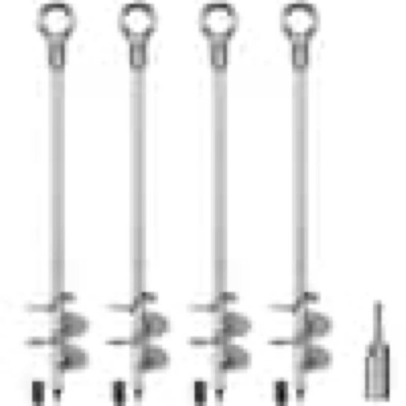 ground anchors screw in heavy duty solid steel spiral blade w/ smooth edges fully welded design