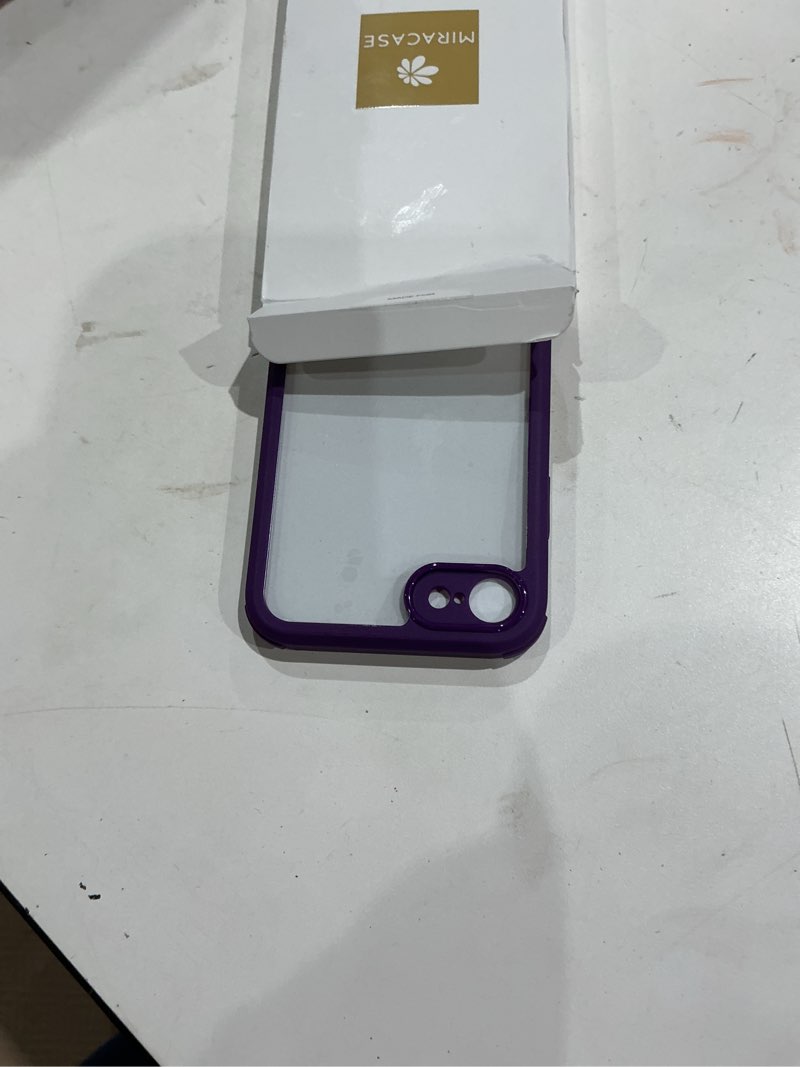 Condition photo showing Good Condition for miracase crossbody phone lanyard cases, clip and go strap for iphone se, adjustable crossbody cell belt with zippered pouch, neck shoulder cell lanyard for women, purple purple iphone se/8