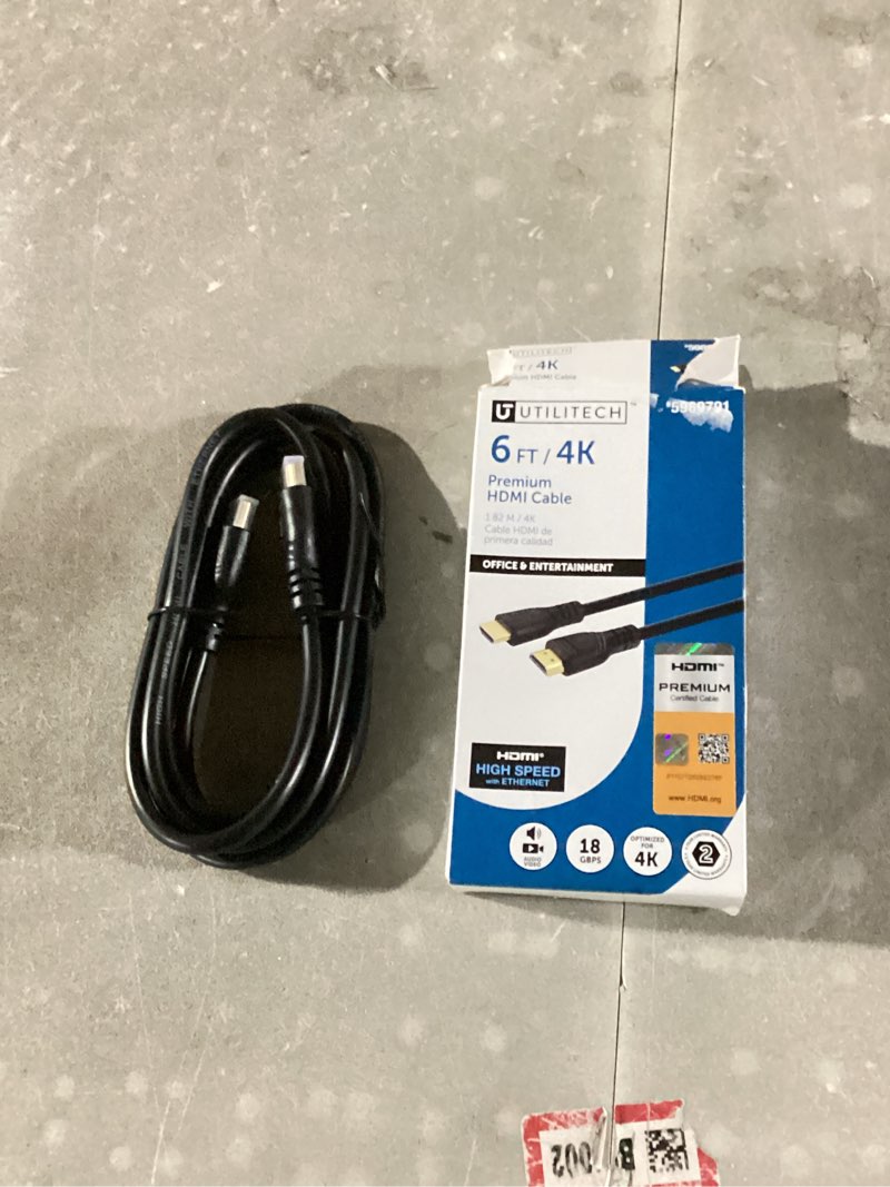 utilitech 4k hdmi to hdmi 6-ft black item #5989791 | model #hd4k06ft-bl