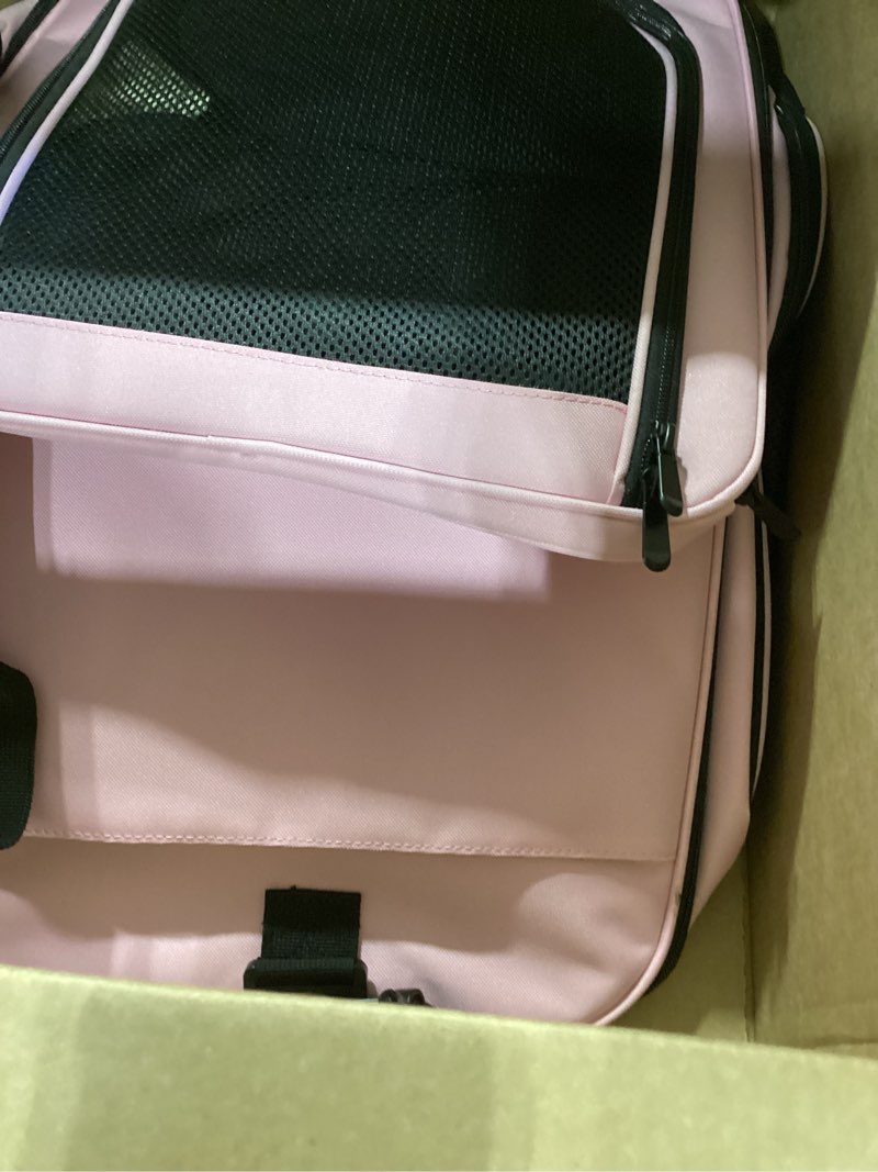 Condition photo showing As Is for henkelion large cat carriers dog carrier pet carrier for large cats dogs puppies up to 25lbs, big dog carrier soft sided, collapsible travel puppy carrier - large - pink 20.0"l x 13.0"w x 13.0"h pink
