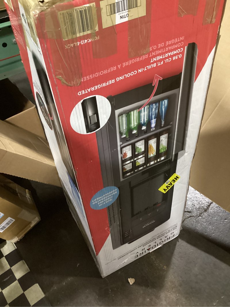 Condition photo showing Good Condition for Frigidaire Gallery, Top Load Water Dispenser, Built-in Cooling Bottom Refrigerator Compartment, Black