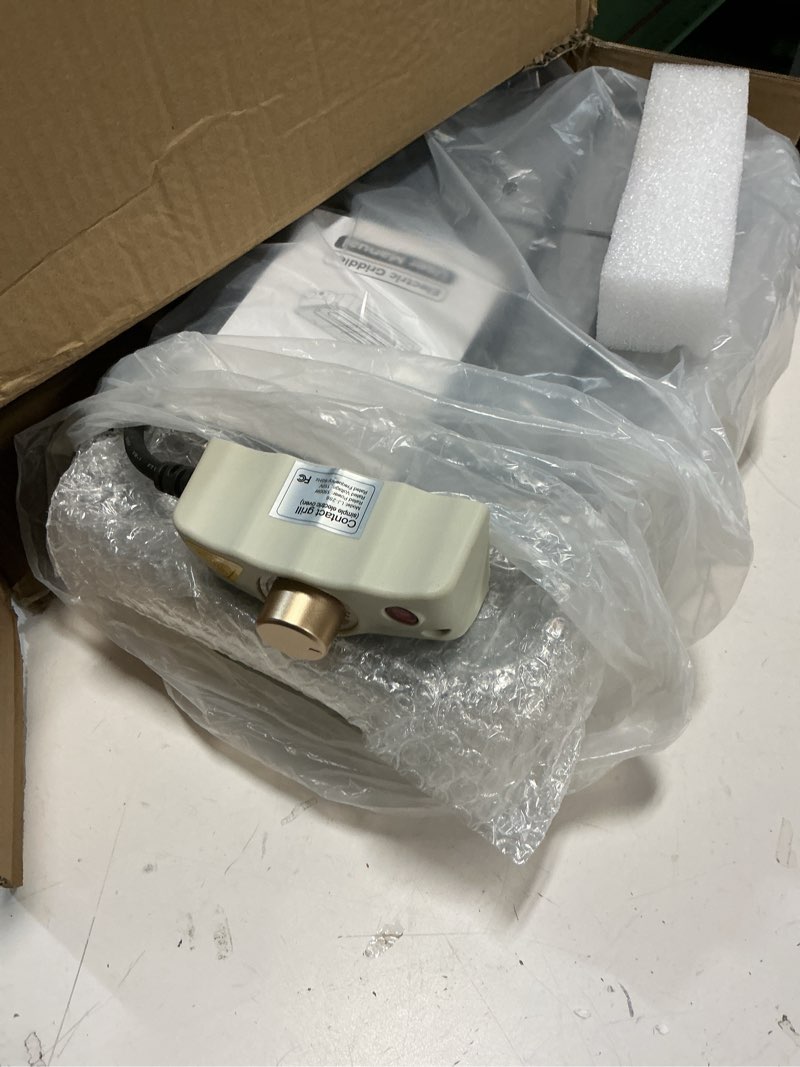 Condition photo showing Good Condition for Electric Indoor Grill 1500W -2 in 1 Smokeless Indoor Grill for Kitchen with Non-stick Removable Grill & Griddle Plate,Temperature Control Korean BBQ Grill with 3 Cheese Pans Dishwasher Safe White