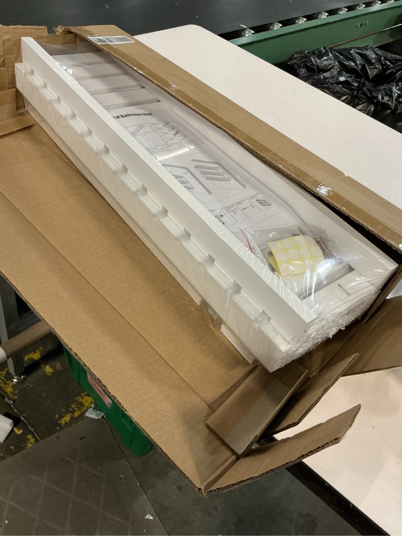 Condition photo showing New/Like New for domax bathroom shelves over toilet storage - 3 tier wall mounted bamboo bathroom shelf organizer multifunctional adjustable layer free standing utility shelves for bathroom living room kitchen, white